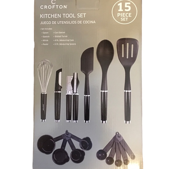 NIB Crofton New In Box PBA FREE 15 Pc Kitchen Tool Set Black Dishwasher … - Picture 9 of 12
